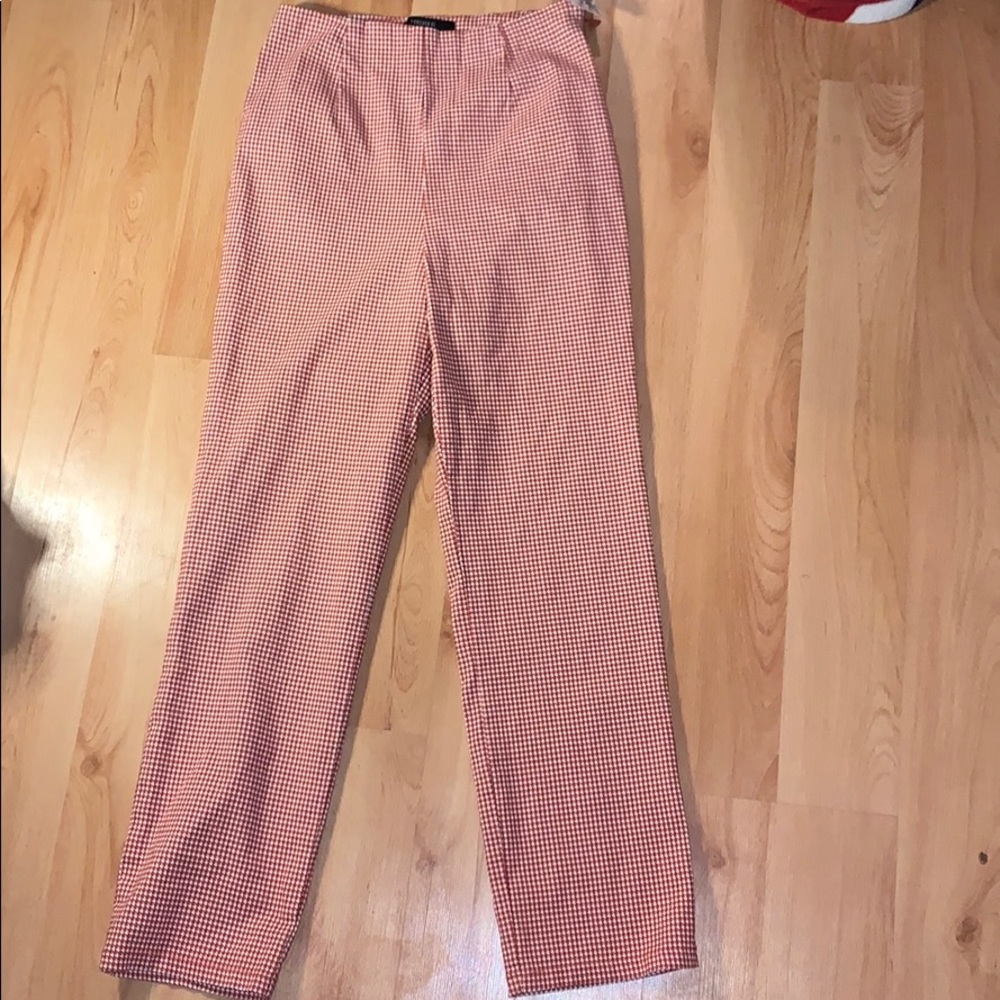 Red plaid f21 dress pants